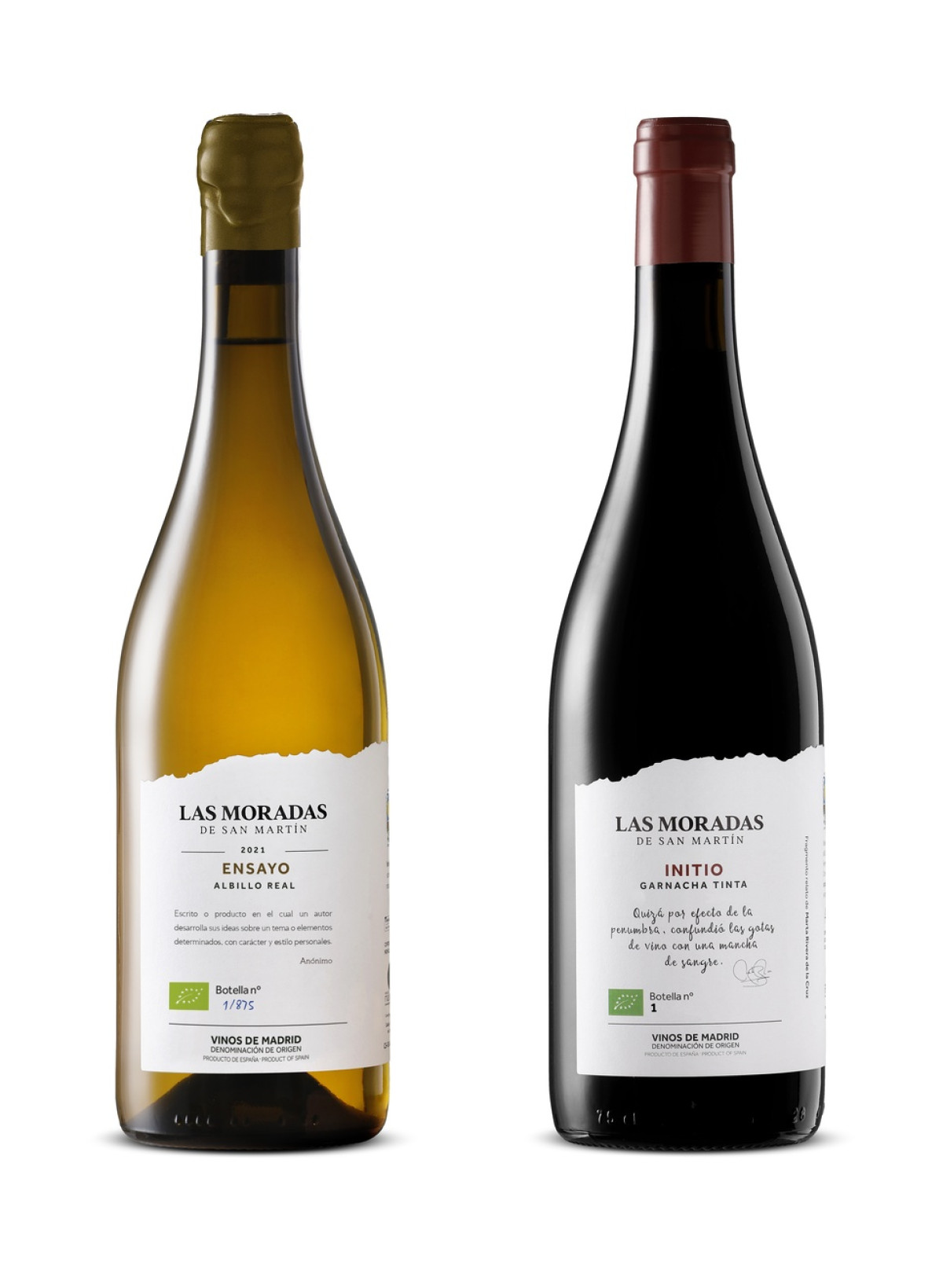 Botella de ENSAYO ECO 2021, elaborado con albillo real de viñas viejas sobre suelos graníticos.