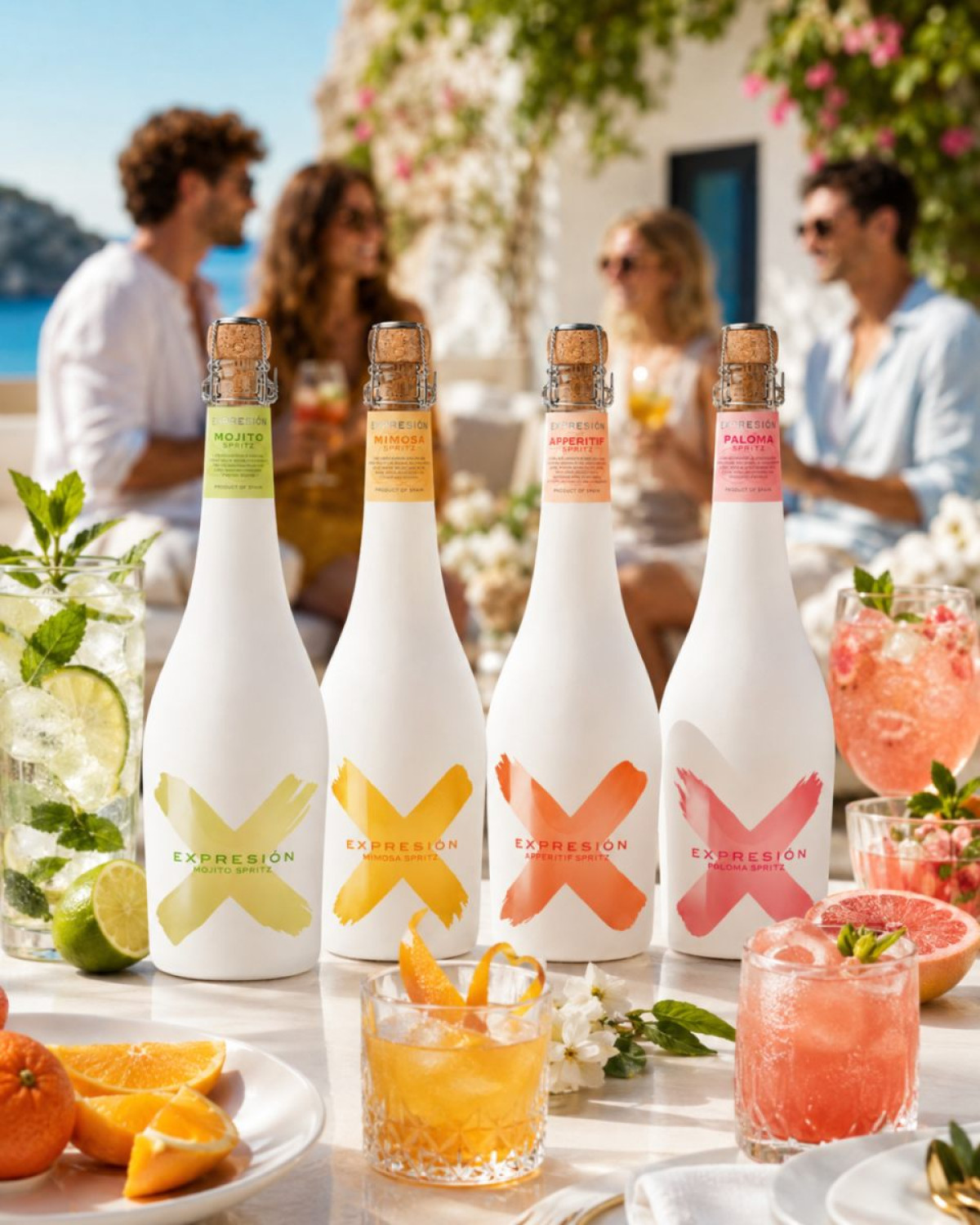 Los cuatro sabores de la nueva gama Expresión Spritz de Bodegas Murviedro.